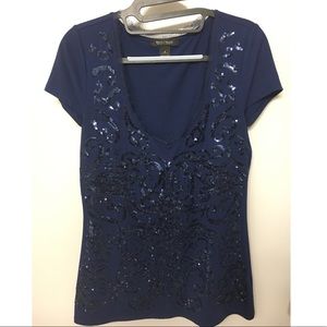Sequin v-neck